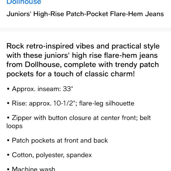 Dollhouse High -Rise Patch-Pocket Flare-Hem Jeans - Picture 2 of 7